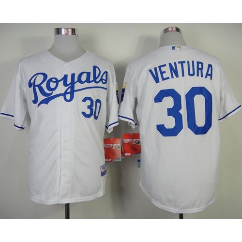 Kansas City Royals #30 Yordano Ventura White Cool Base Stitched Jersey Men's