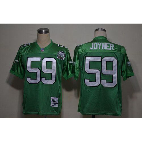 Mitchell And Ness Philadelphia Eagles #59 Seth Joyner Green Stitched Throwback Jersey Men's