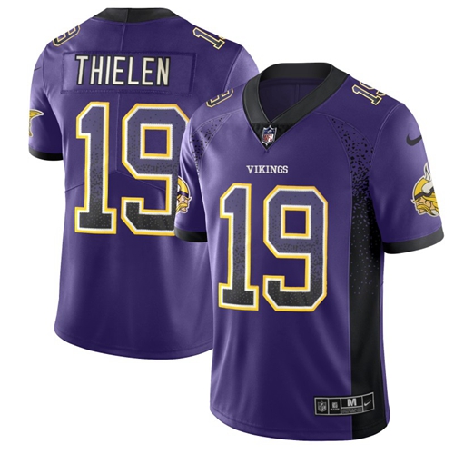 Vikings #19 Adam Thielen Purple Team Color Men's Stitched Limited Rush Drift Fashion Jersey
