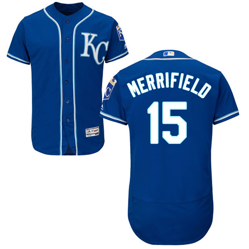 Kansas City Royals #15 Whit Merrifield Royal Blue Flexbase Authentic Collection Stitched Jersey Men's