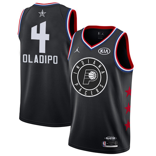 Indiana Pacers #4 Victor Oladipo Black Womens Jordan Swingman 2019 All-Star Game Jersey Womens