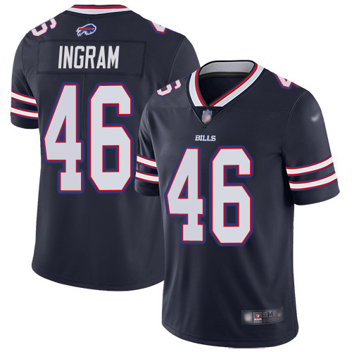 Bills #46 Ja'Marcus Ingram Navy Men's Stitched Limited Inverted Legend Jersey
