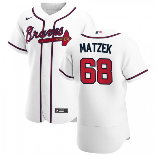 Atlanta Atlanta Braves #68 Tyler Matzek Men's White Home 2020 Authentic Player Jersey Men's