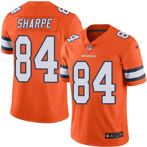 Denver Broncos #84 Shannon Sharpe Orange Men's Stitched Limited Rush Jersey Men's
