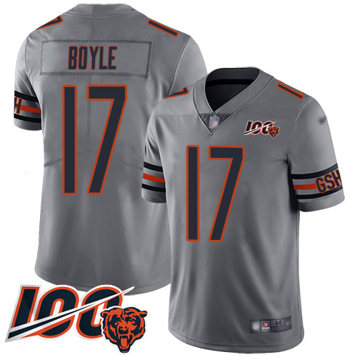 Bears #17 Tim Boyle Silver Youth Stitched Limited Inverted Legend 100th Season Jersey
