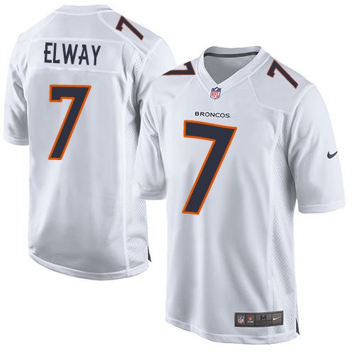 Broncos #7 John Elway White Men's Stitched Game Event Jersey