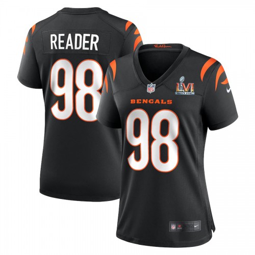 Cincinnati Cincinnati Bengals #98 D.J. Reader White Super Bowl LVI Patch Women's Game Jersey Womens
