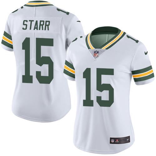 Packers #15 Bart Starr White Women's Stitched Vapor Untouchable Limited Jersey
