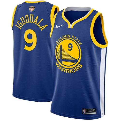 Golden State Warriors #9 Andre Iguodala Blue The Finals Patch Swingman Icon Edition Jersey Mens