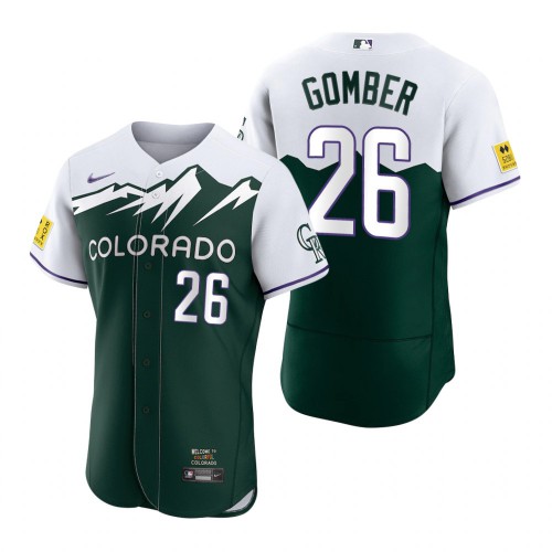 Colorado Colorado Rockies #26 Austin Gomber Green Men's Authentic 2022 City Connect Jersey Men's