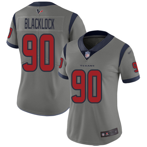 Houston Texans #90 Ross Blacklock Gray Women's Stitched Limited Inverted Legend Jersey Womens