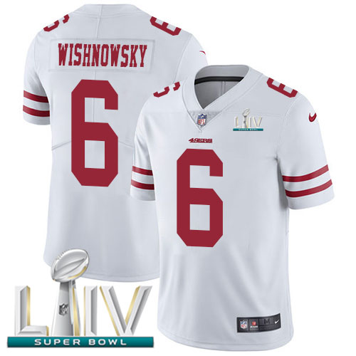 San Francisco 49ers #6 Mitch Wishnowsky White Super Bowl LIV 2020 Men's Stitched Vapor Untouchable Limited Jersey Men's