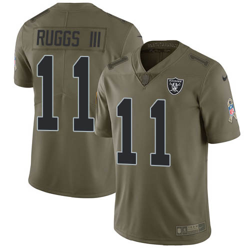 Las Vegas Raiders #11 Henry Ruggs III Olive Youth Stitched Limited 2017 Salute To Service Jersey Youth