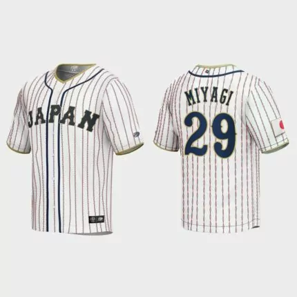 Hiroya Miyagi Japan Baseball 2023 World Baseball Classic Jersey – White