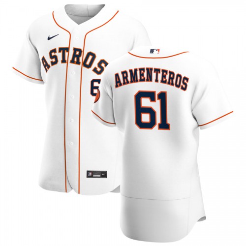 Houston Houston Astros #61 Rogelio Armenteros Men's White Home 2020 Authentic Player Jersey Men's
