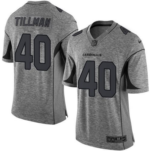 Cardinals #40 Pat Tillman Gray Men's Stitched Limited Gridiron Gray Jersey