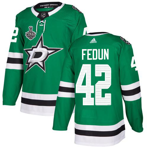 Adidas Dallas Stars #42 Taylor Fedun Green Home Authentic Youth 2020 Stanley Cup Final Stitched Jersey Youth