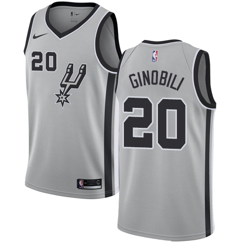 San Antonio Spurs #20 Manu Ginobili Silver Womens Swingman Statement Edition Jersey Womens