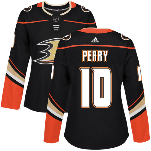 Adidas Anaheim Ducks #10 Corey Perry Black Home Authentic Women's Stitched Jersey Womens