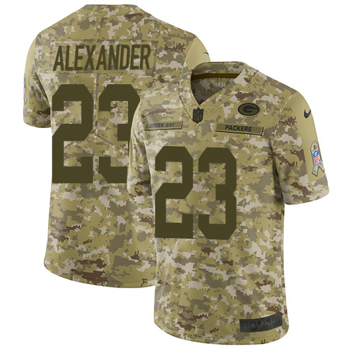 Packers #23 Jaire Alexander Camo Men's Stitched Limited 2018 Salute To Service Jersey