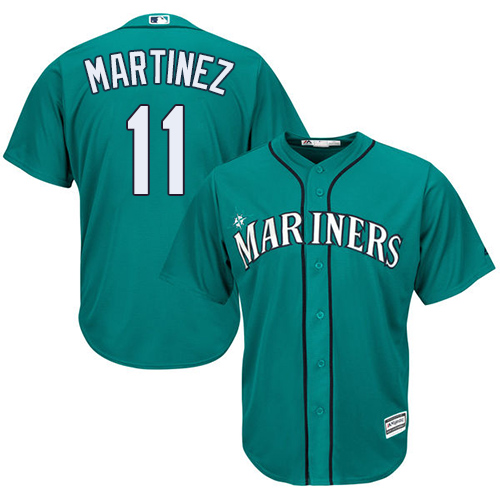 Seattle Mariners #11 Edgar Martinez Green Cool Base Stitched Youth Jersey Youth