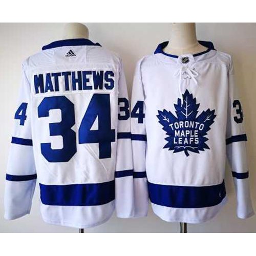 Adidas Maple Toronto Maple Leafs #34 Auston Matthews White Road Authentic Stitched Jersey Men's