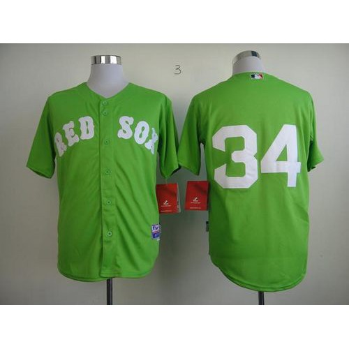 Boston Red Sox #34 David Ortiz Green Cool Base Stitched Jersey Men's