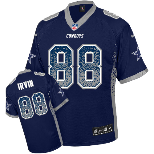 Cowboys #88 Michael Irvin Navy Blue Team Color Youth Stitched Elite Drift Fashion Jersey