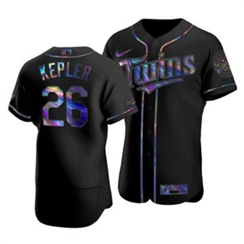 Minnesota Minnesota Twins #26 Max Kepler Men's Iridescent Holographic Collection Jersey - Black Men's