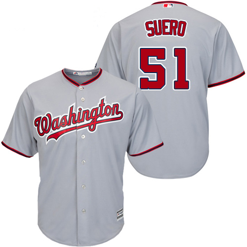Washington Nationals #51 Wander Suero Grey New Cool Base Stitched Youth Jersey Youth