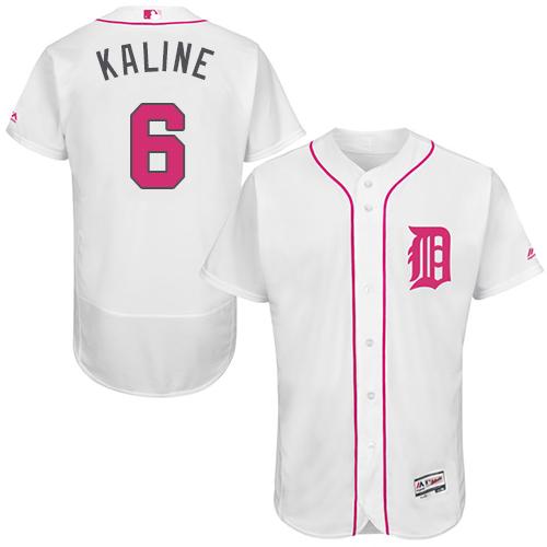 Detroit Tigers #6 Al Kaline White Flexbase Authentic Collection Mother's Day Stitched Jersey Men's