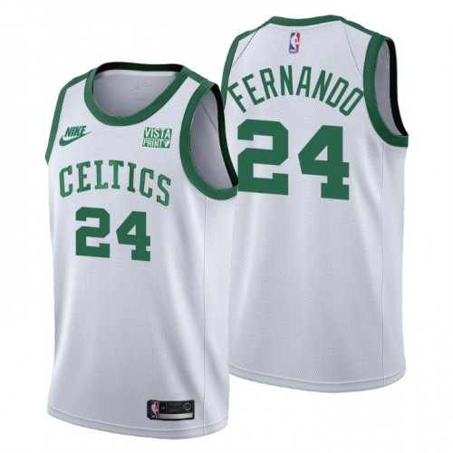 Boston Boston Celtics #24 Bruno Fernando Youth Releases Classic Edition 75th Anniversary Jersey White Youth