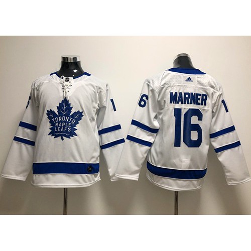 Adidas Maple Toronto Maple Leafs #16 Mitchell Marner White Road Authentic Stitched Youth Jersey Youth