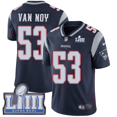 New England Patriots #53 Kyle Van Noy Navy Blue Team Color Super Bowl LIII Bound Men's Stitched Vapor Untouchable Limited Jersey Men's
