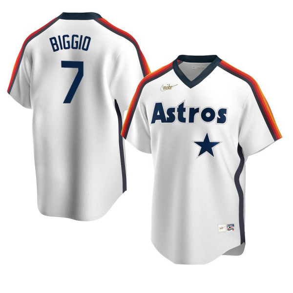 Houston Astros 7 Replica Cooperstown Collection White Home Craig Biggio Jersey