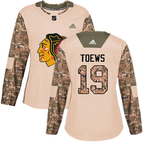 Adidas Chicago Blackhawks #19 Jonathan Toews Camo Authentic 2017 Veterans Day Women's Stitched Jersey Womens