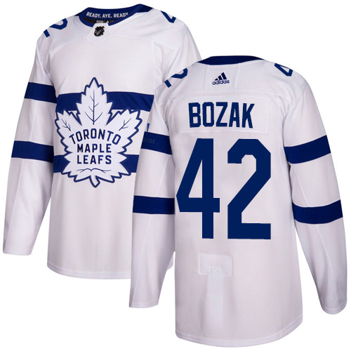 Adidas Maple Toronto Maple Leafs #42 Tyler Bozak White Authentic 2018 Stadium Series Stitched Jersey Men's