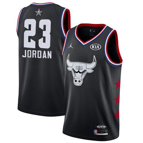 Chicago Bulls #23 Michael Jordan Black Jordan Swingman 2019 All-Star Game Jersey Mens
