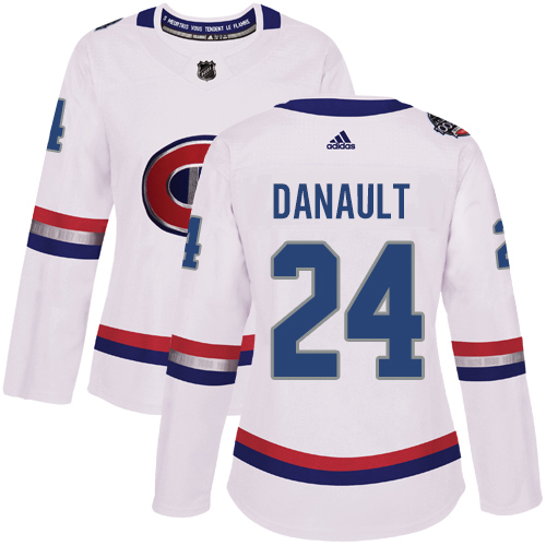Adidas Montreal Canadiens #24 Phillip Danault White Authentic 2017 100 Classic Women's Stitched Jersey Womens