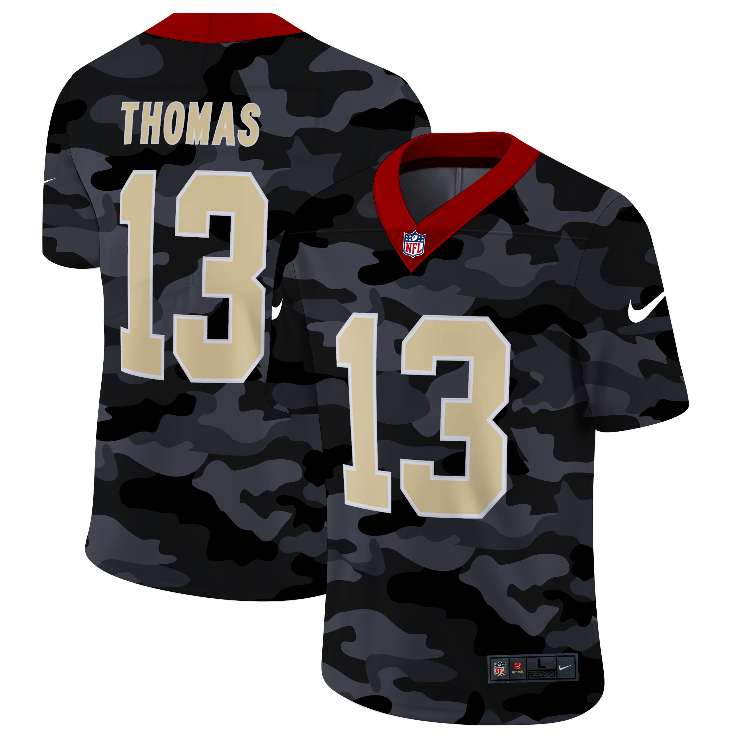 New Orleans Saints #13 Michael Thomas Men's 2020 Black CAMO Vapor Untouchable Limited Stitched Jersey