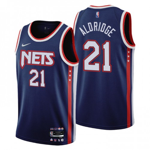 Brooklyn Brooklyn Nets #21 Lamarcus Aldridge Mens Navy 2021/22 Swingman Jersey - City Edition Mens