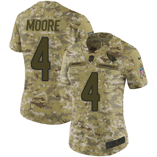 Cardinals #4 Rondale Moore Camo Women's Stitched Limited 2018 Salute To Service Jersey