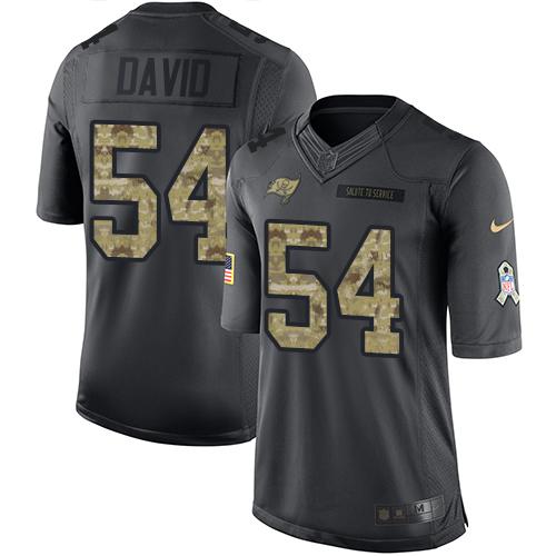 Buccaneers #54 Lavonte David Black Men's Stitched Limited 2016 Salute To Service Jersey