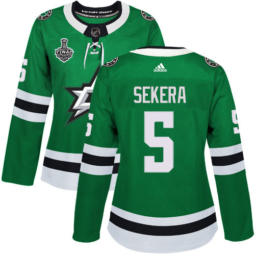 Adidas Dallas Stars #5 Andrej Sekera Green Home Authentic Women's 2020 Stanley Cup Final Stitched Jersey Womens