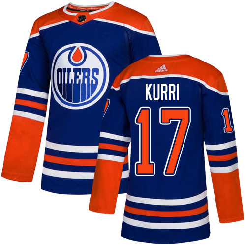 Adidas Edmonton Oilers #17 Jari Kurri Royal Blue Alternate Authentic Stitched Jersey Men's