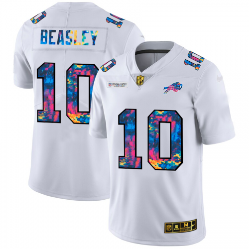 Buffalo Buffalo Bills #10 Cole Beasley Men's White Multi-Color 2020 Crucial Catch Limited Jersey Men's