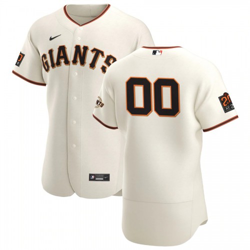 San Francisco Giants Custom Men's Cream Home 2020 Authentic 20 at 24 Patch Player Jersey
