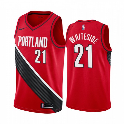 Portland Trail Blazers #21 Hassan Whiteside Red 2019-20 Statement Edition Jersey Mens