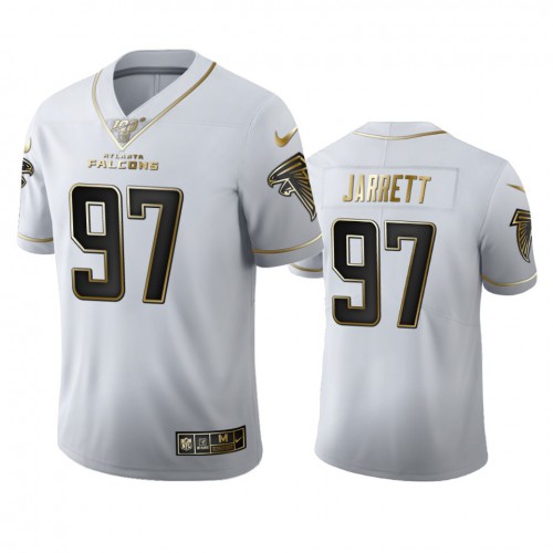 Atlanta Atlanta Falcons #97 Grady Jarrett Men's White Golden Edition Vapor Limited 100 Jersey Men's