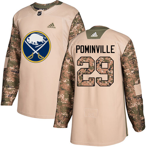 Adidas Buffalo Sabres #29 Jason Pominville Camo Authentic 2017 Veterans Day Stitched Jersey Men's